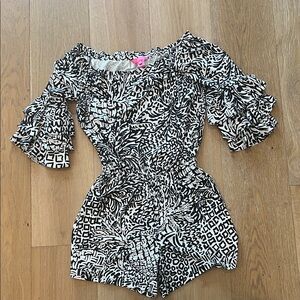 Lilly Pulitzer Black and White Patterned romper